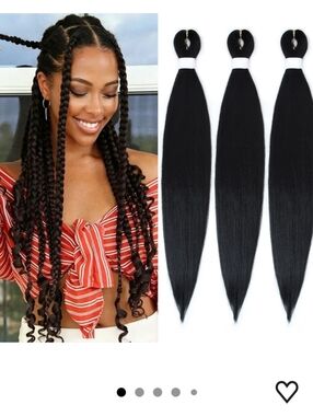 Braiding Hair Pre Stretched, Synthetic Black 26" 90g